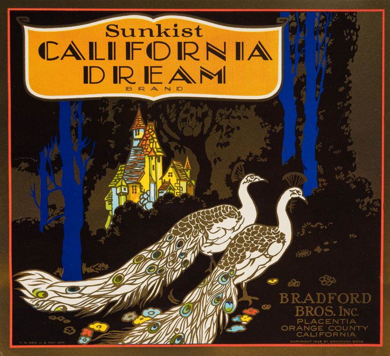 Original old and real California Dream orange crate label.